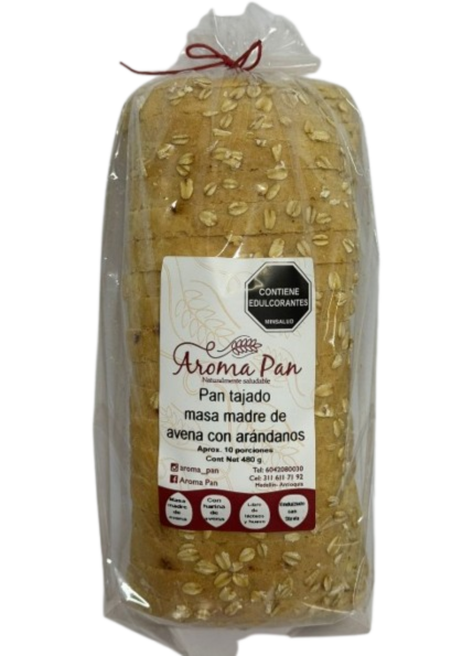Pan Tajado Masa Madre de Avena con Arándanos Aromapan