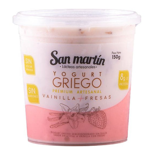 Yogurt Griego Vainilla + Fresas 150g San Martin