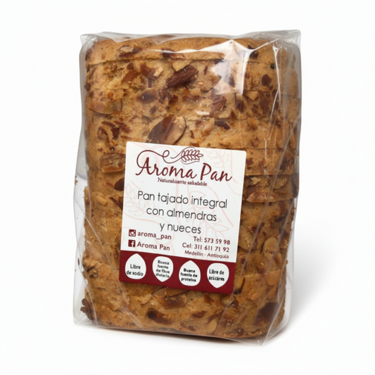 Pan Tajado Integral de Almendras y Nueces Aromapan