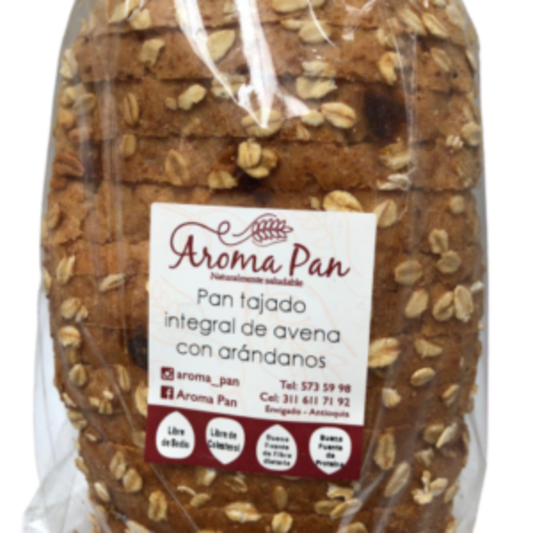 Pan Tajado Integral de Avena con Arándanos Aromapan