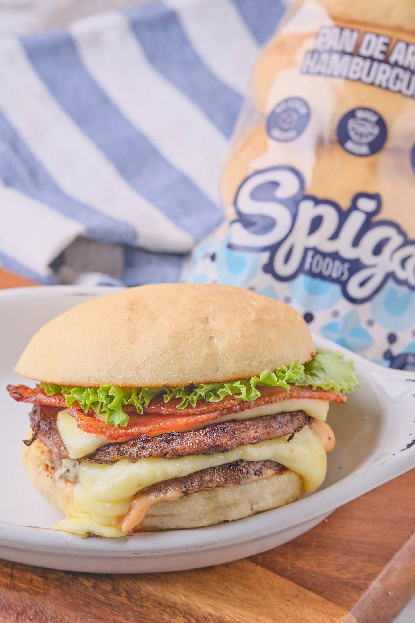 Pan hamburguesa de arroz con masa madre x4 Spiga